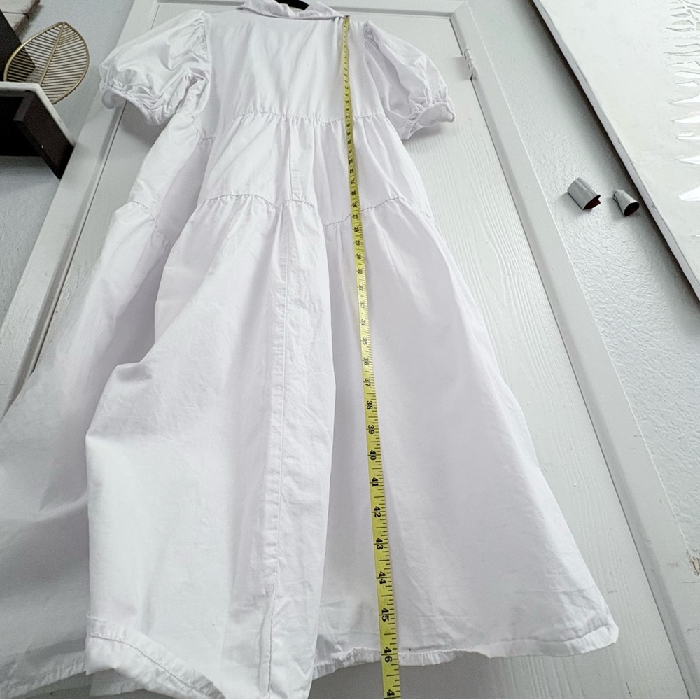 ANTHROPOLOGIE AMADI Cordelia Tiered White Midi Shirt Dress Size Large - Picture 7 of 10